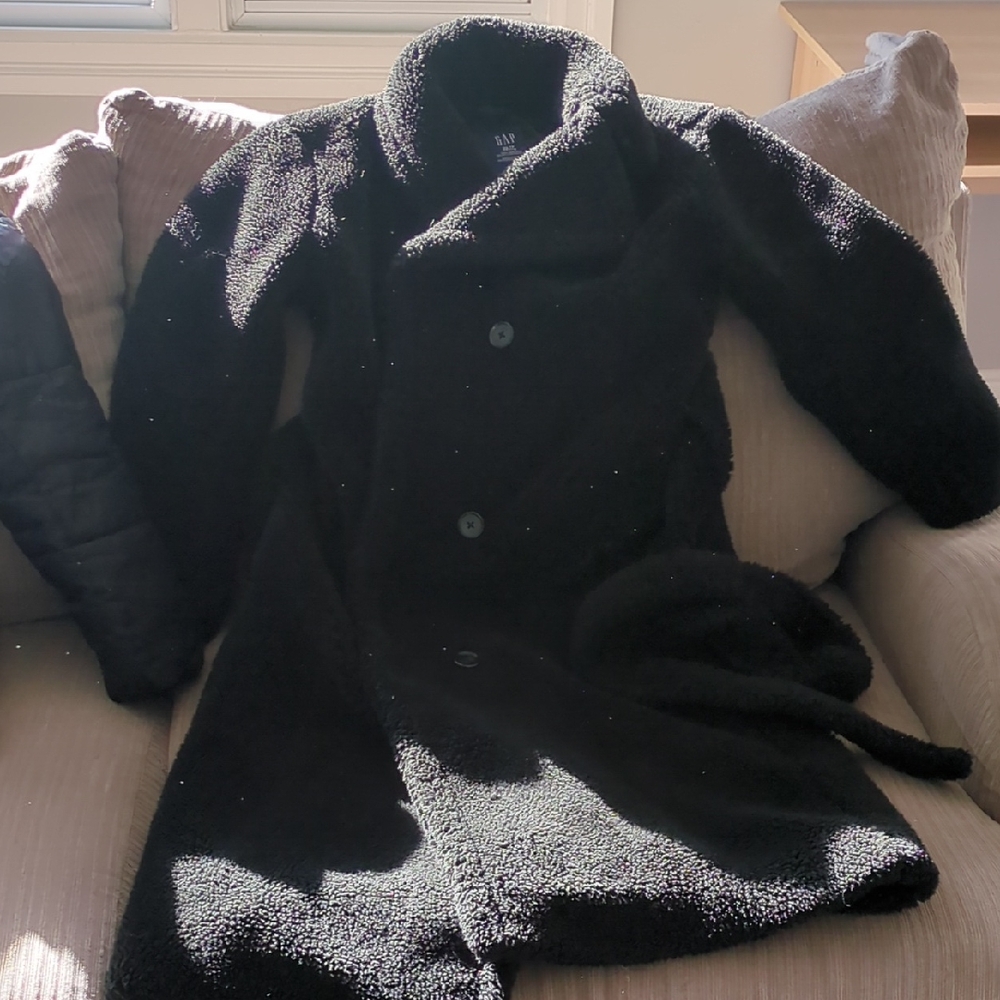 Cozy Black Ladies Teddy Long Coat